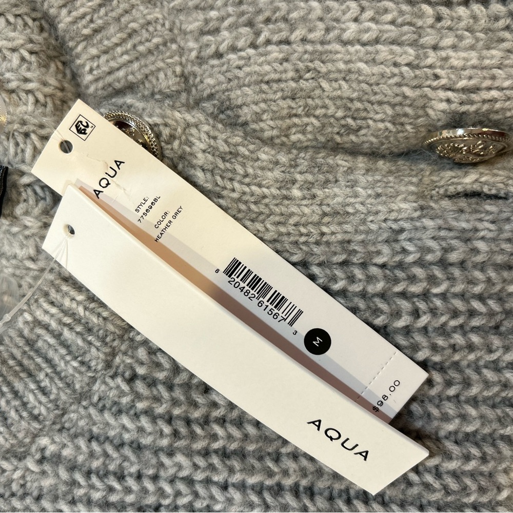 Aqua Light Gray Women's Cardigan - Picture 9 of 10
